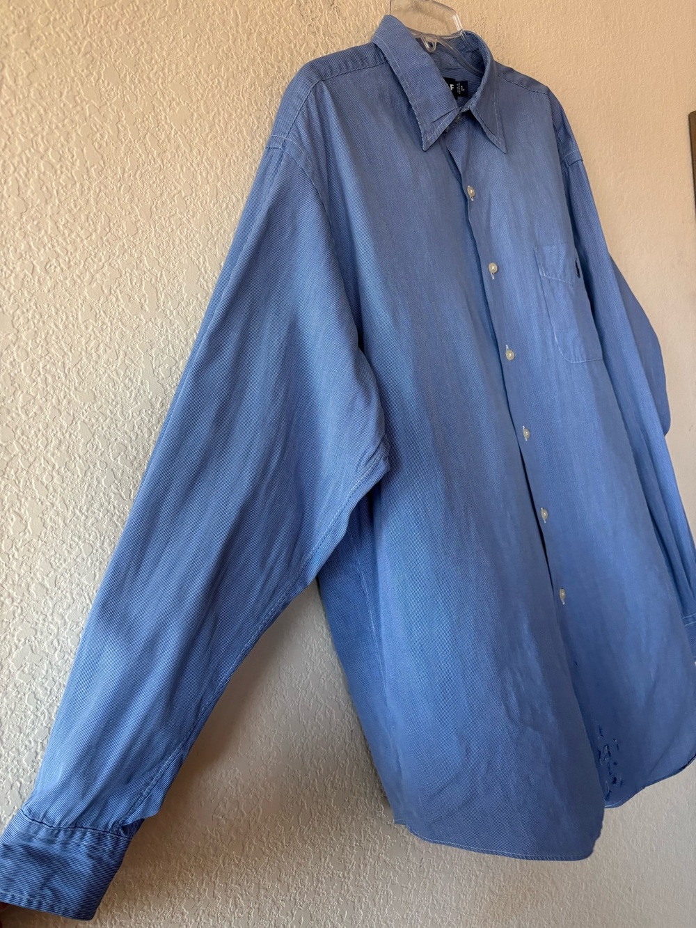 Polo Golf Blue Striped Button-Front Long Sleeve Shirt Men’s Large - Picture 2 of 11